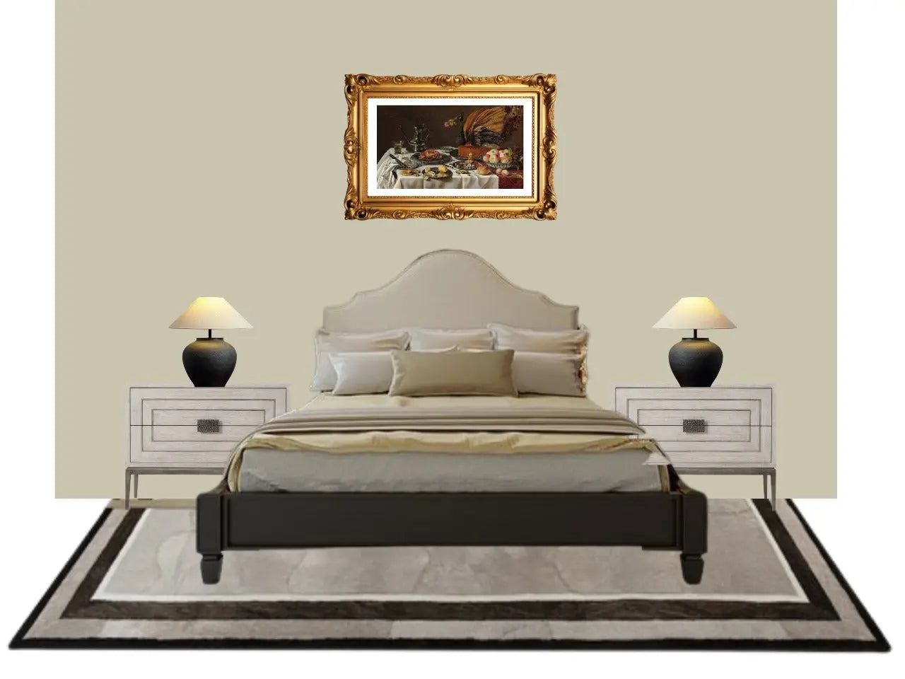 Italian Villa Vibe - (Luxury Modern Bedroom Setup)