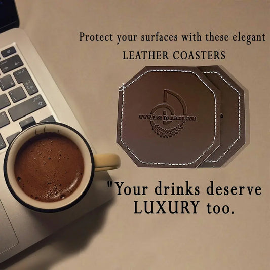 Leather coasters ( Set of 5) - EasytoDecor